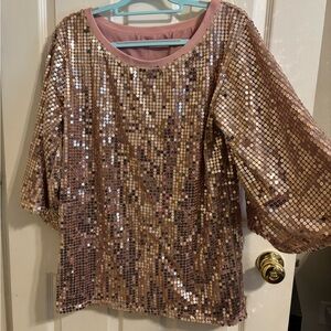 Sequin Pink TShirt Dress OBO